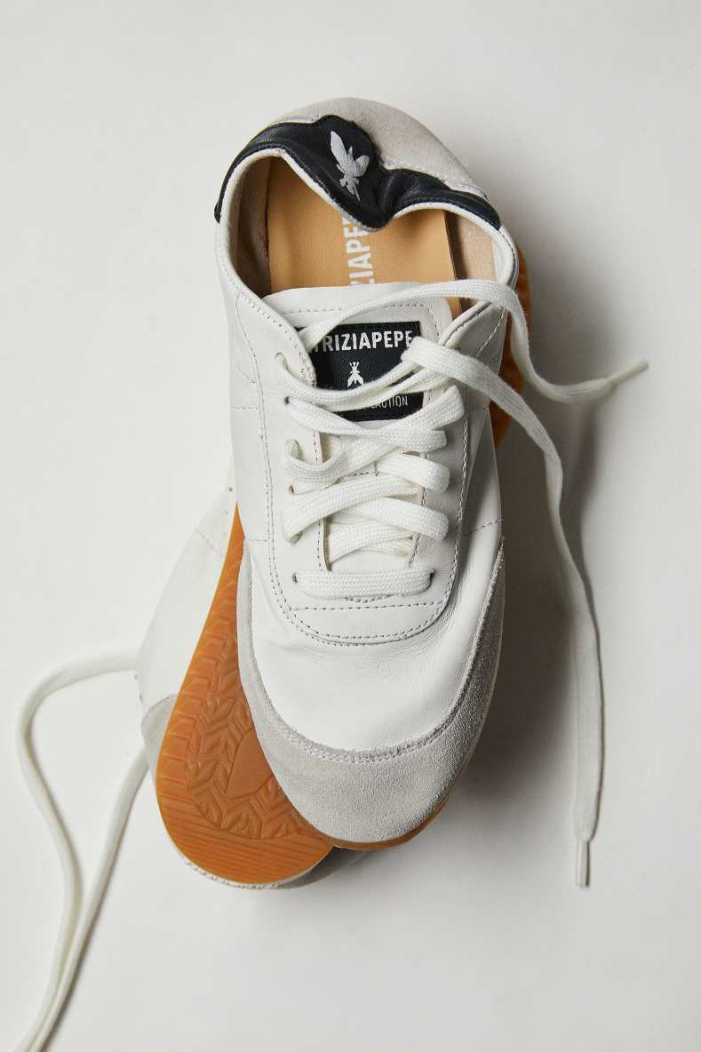 Running SKIN Sneakers in leather, White, Patrizia Pepe