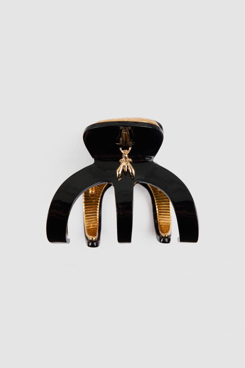 Metal hair clip, Black, Patrizia Pepe