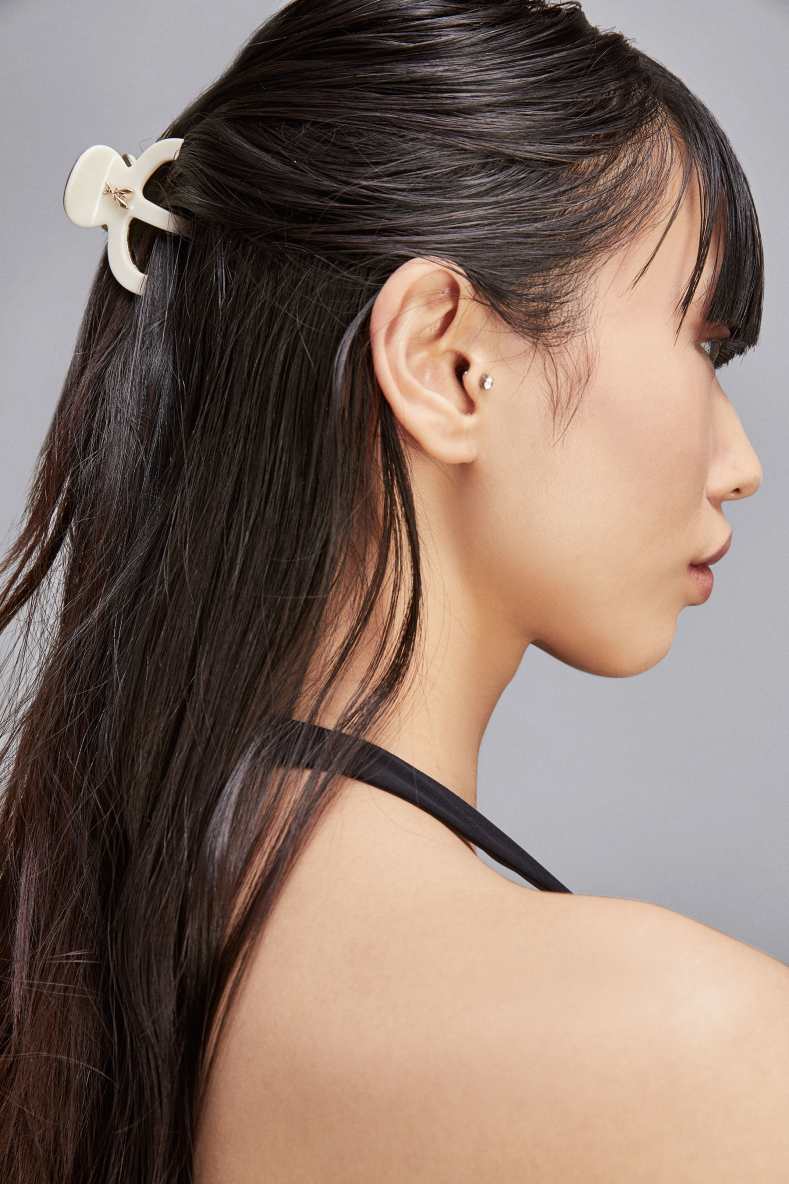 Metal hair clip, White, Patrizia Pepe