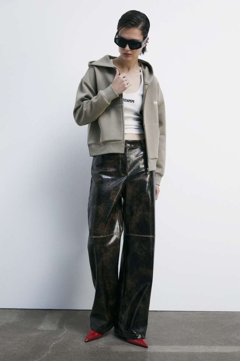 Technical fabric hoodie, Beige, Patrizia Pepe