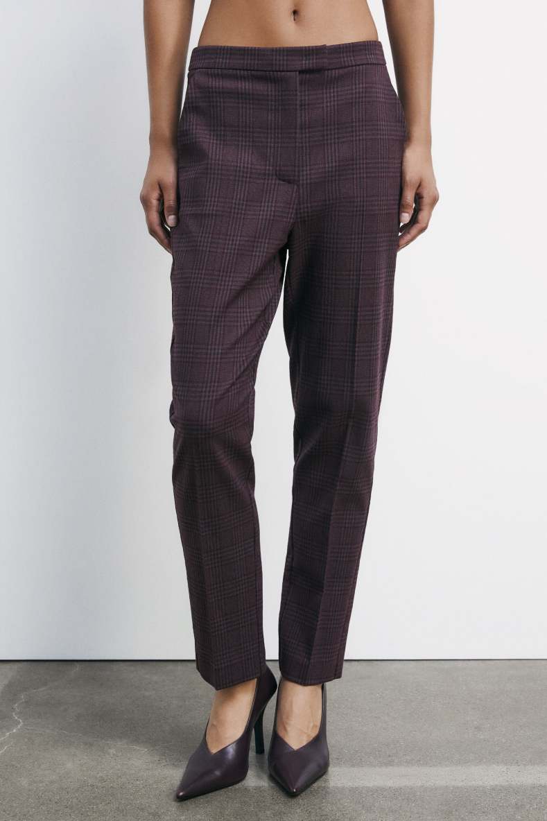 Checked cigarette pants, Bordeaux, Patrizia Pepe
