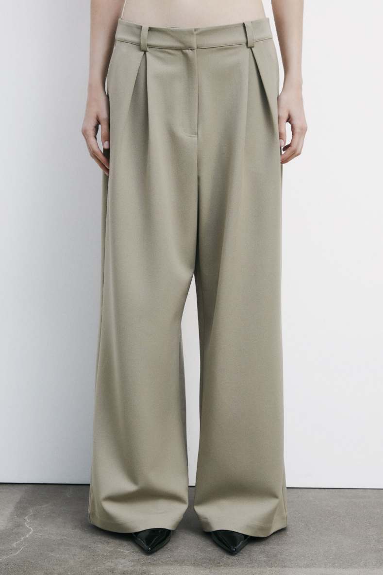Oversized gabardine pants, Beige, Patrizia Pepe