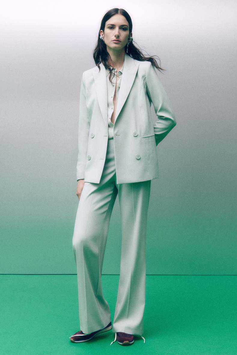 Belted palazzo-fit pants, Green, Patrizia Pepe