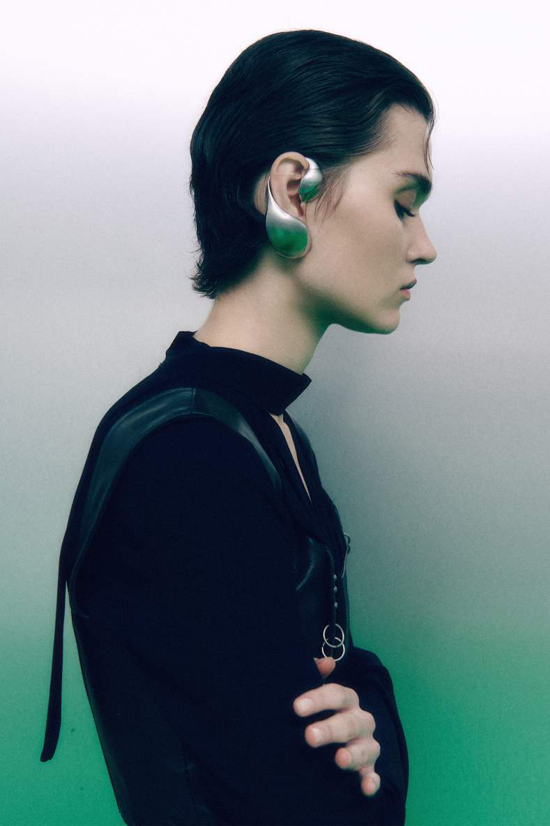 Earcuff con design scultoreo, Argento, Patrizia Pepe