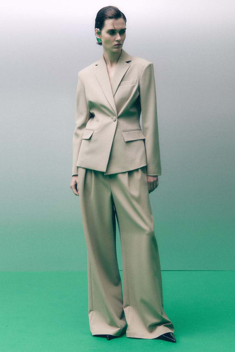 Oversized gabardine pants, Beige, Patrizia Pepe