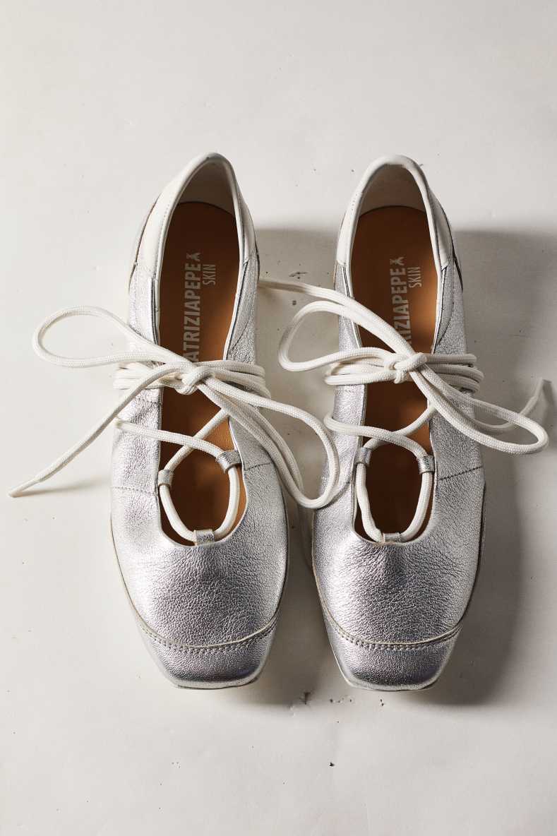 Dancing SKIN laminated flats, Silver, Patrizia Pepe