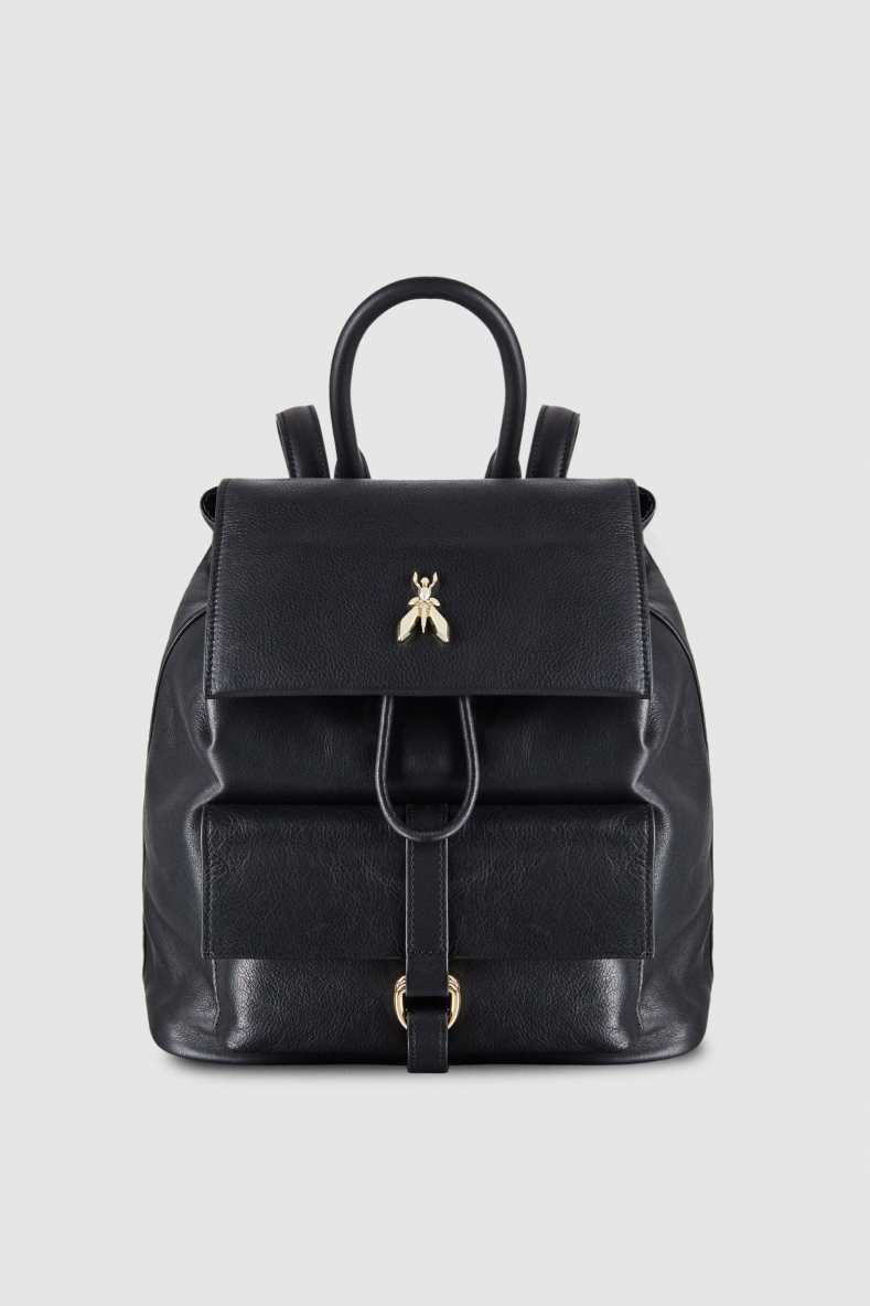 Smooth Leather backpack, Black, Patrizia Pepe