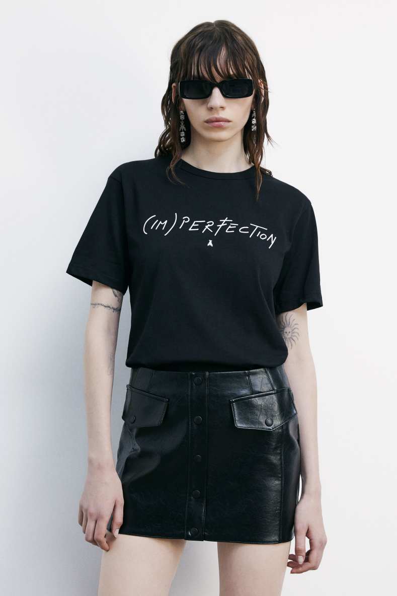 (IM)PERFECTION jersey T-shirt, Black, Patrizia Pepe