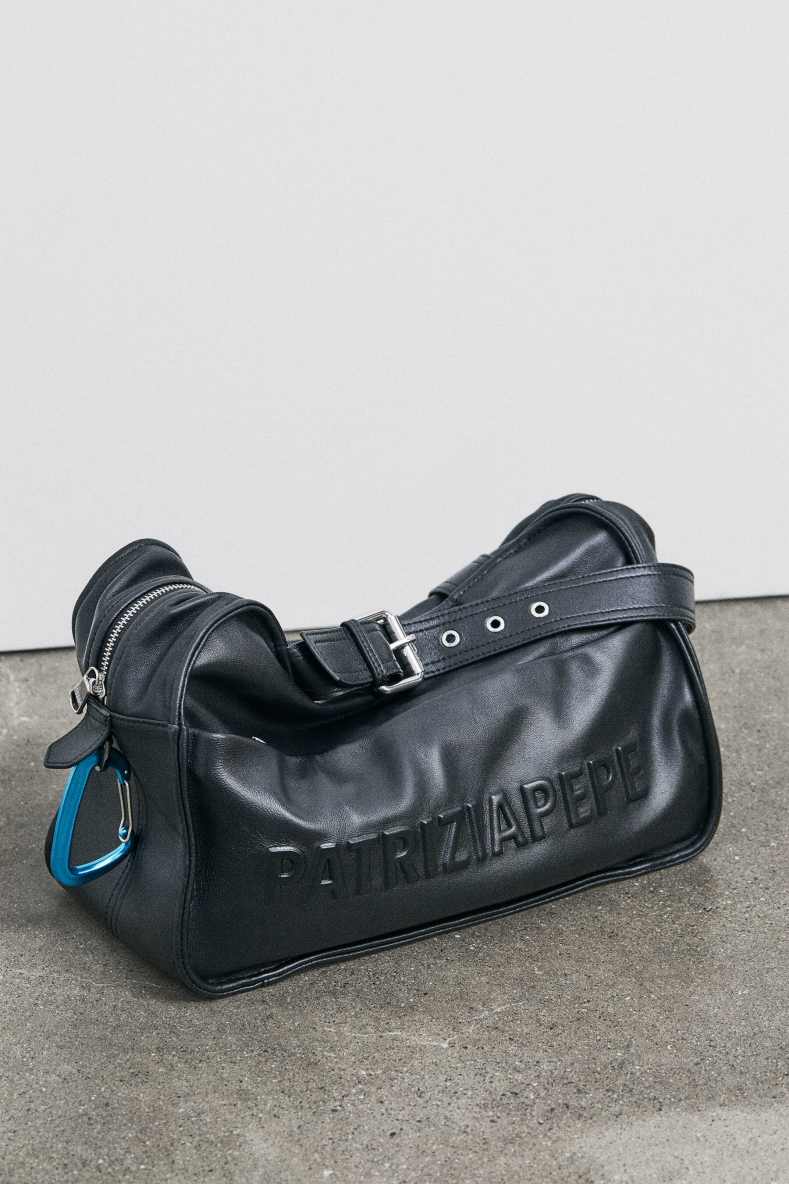 (IM)PERFECTION leather shopping bag, Black, Patrizia Pepe