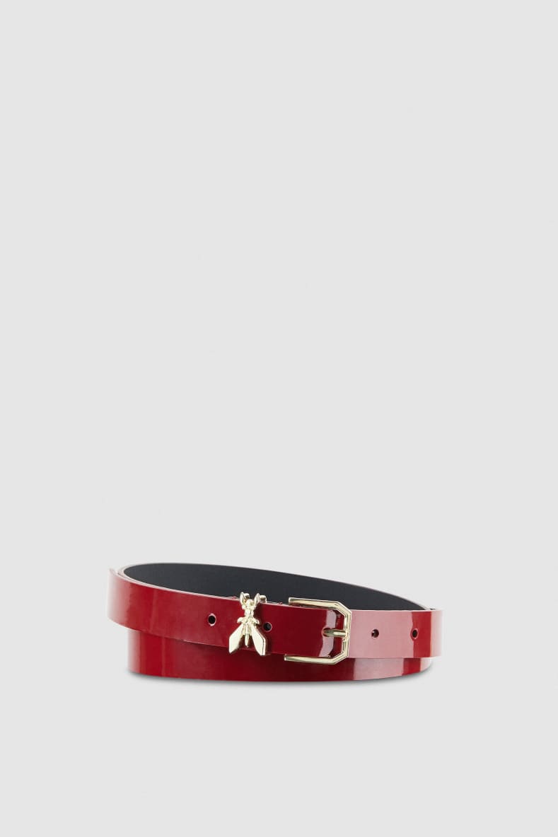 Low-rise patent leather belt, Red, Patrizia Pepe