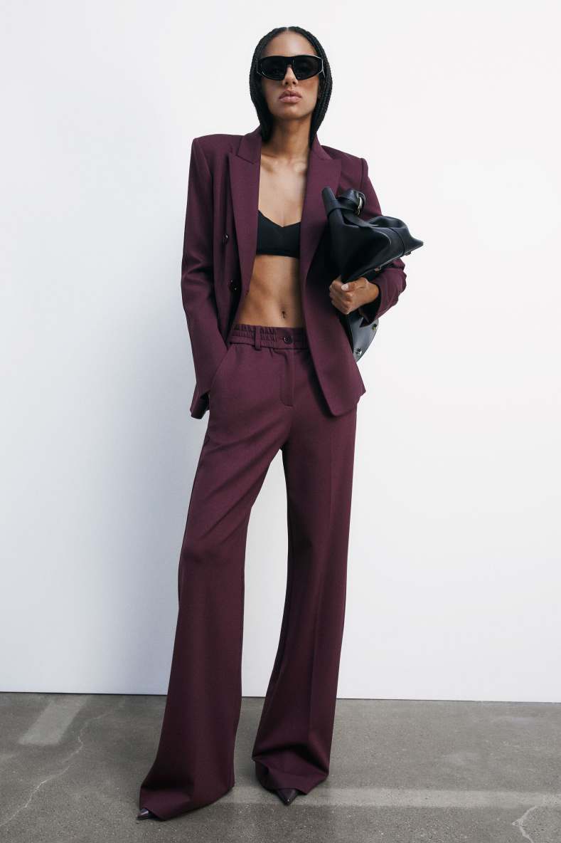 Low-waisted palazzo pants, Bordeaux, Patrizia Pepe