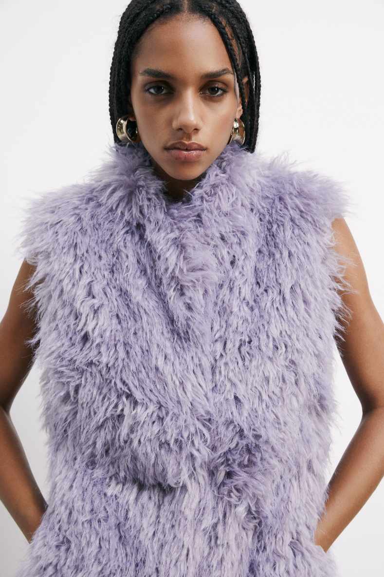 Fluffy vest, Purple, Patrizia Pepe