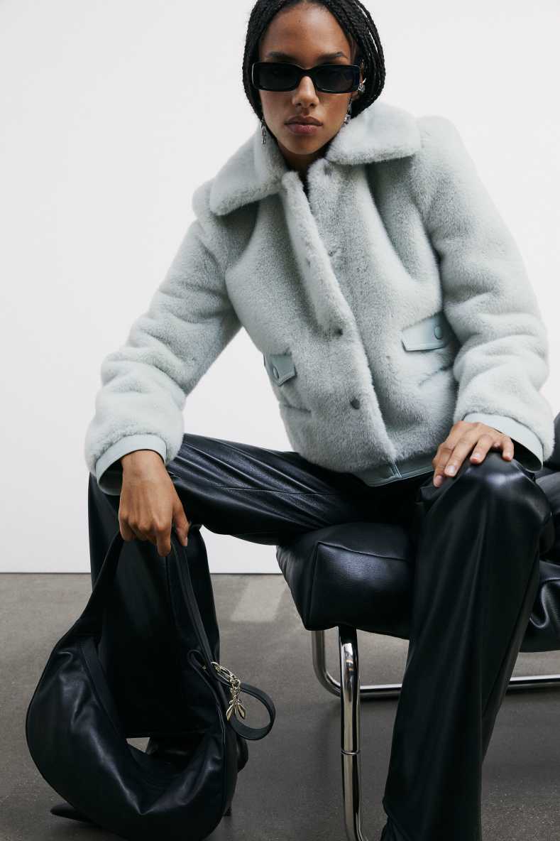 Short fluffy jacket, Green, Patrizia Pepe