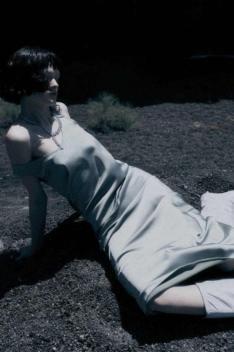 Satin midi skirt, Green, Patrizia Pepe