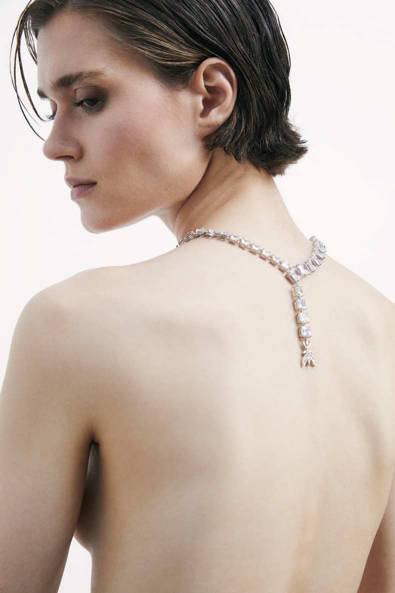 Collana asimmetrica Diamond Cut, Argento, Patrizia Pepe