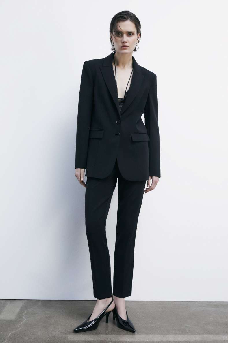 Cigarette pants in Crêpe, Black, Patrizia Pepe