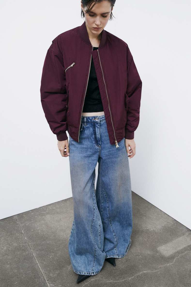 Bomber jacket with oversized sleeves, Bordeaux, Patrizia Pepe