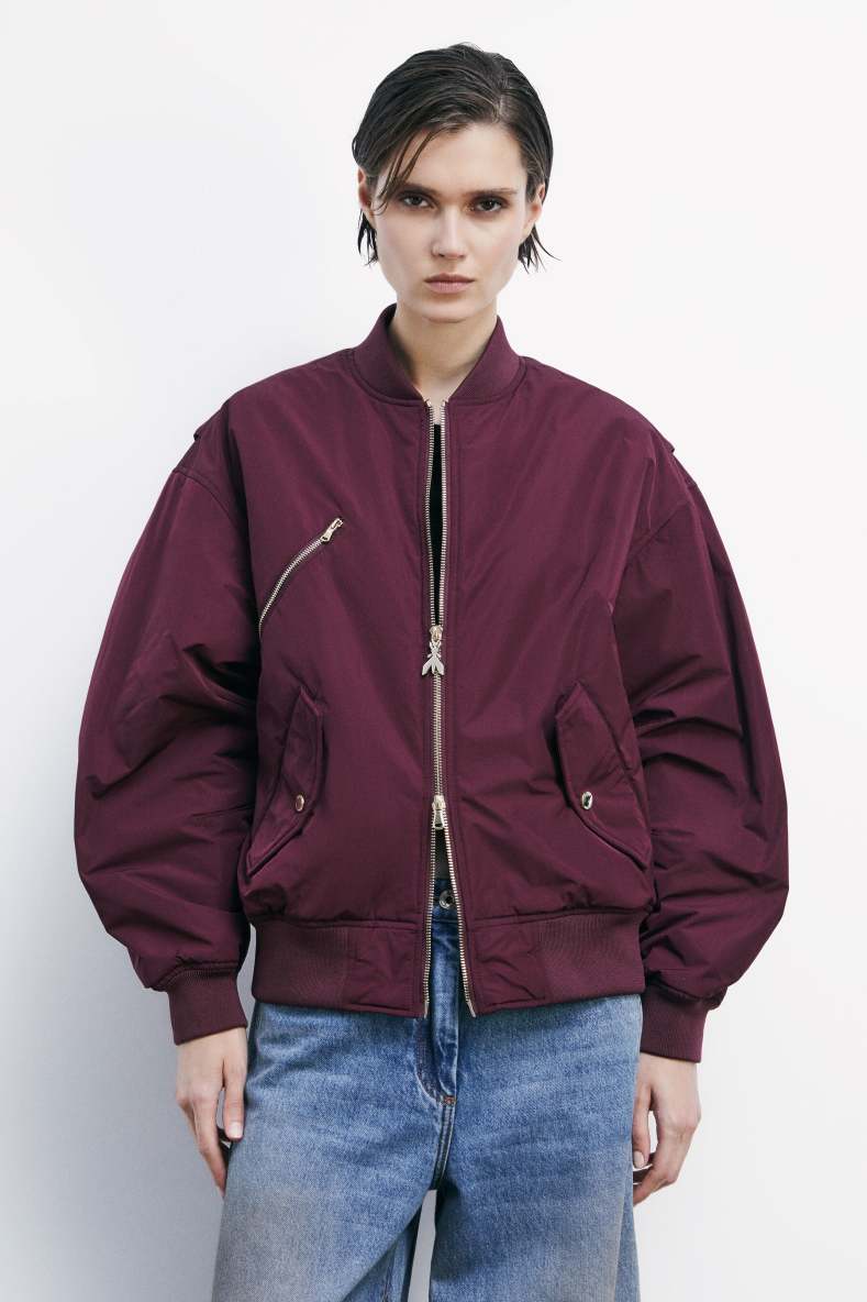 Bomber jacket with oversized sleeves, Bordeaux, Patrizia Pepe