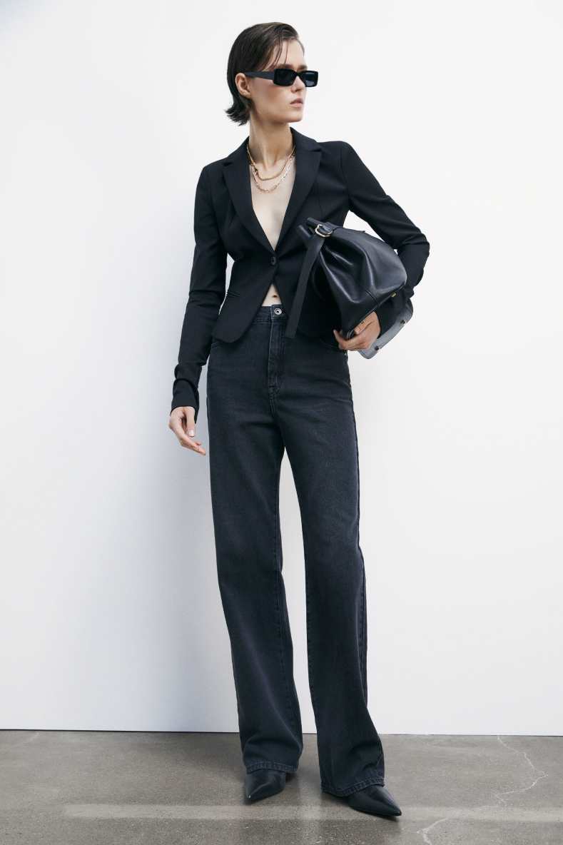 High-waisted regular fit jeans, Black, Patrizia Pepe