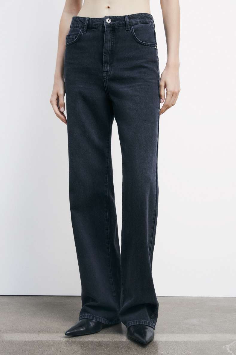High-waisted regular fit jeans, Black, Patrizia Pepe