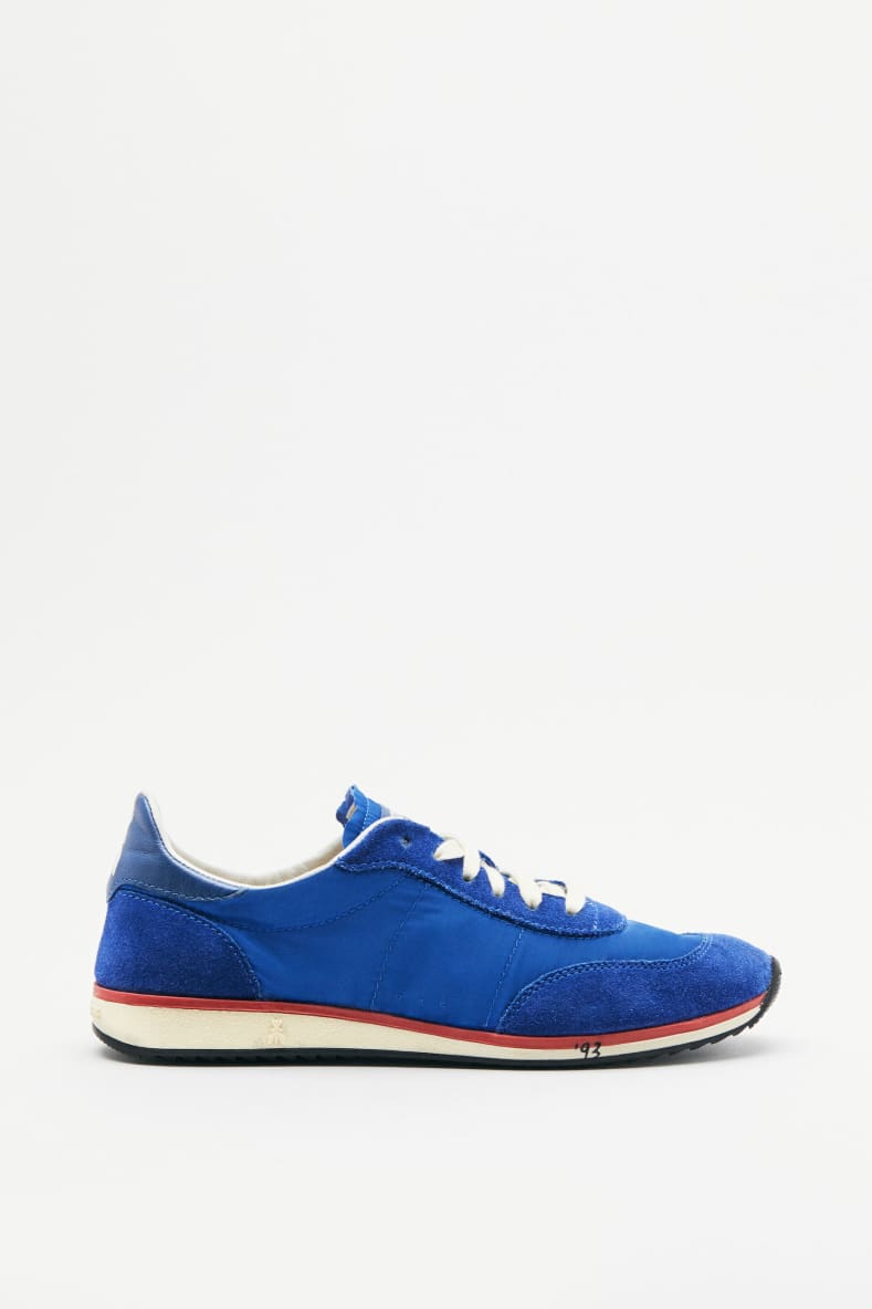 Running SKIN Sneakers &quot;Born in &apos;93&quot; in nylon, Blue, Patrizia Pepe