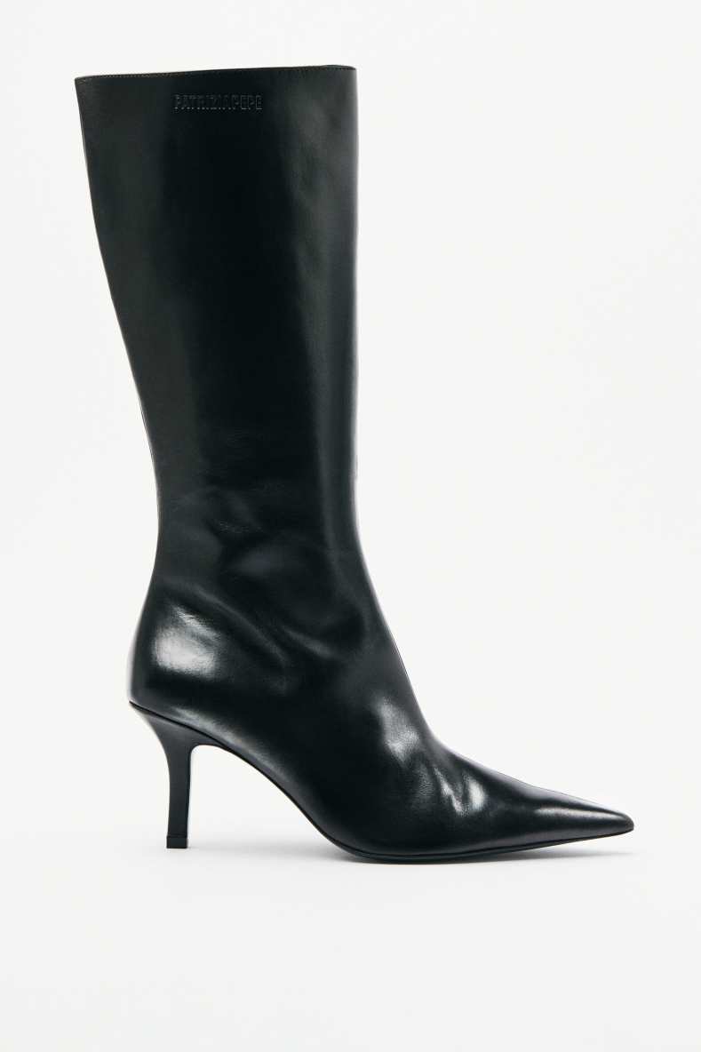 Minimal Shape leather boots, Black, Patrizia Pepe