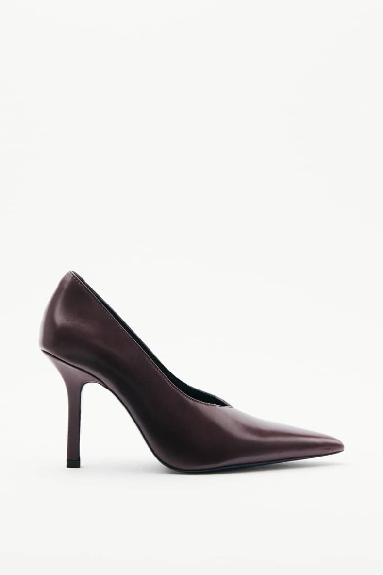 Heeled leather pumps, Bordeaux, Patrizia Pepe