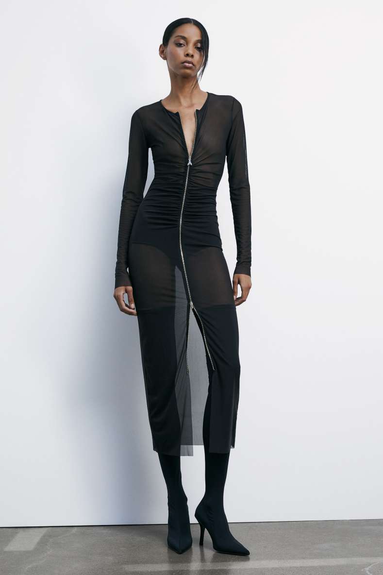 Minimal Shape thigh-high boots in lycra, Black, Patrizia Pepe