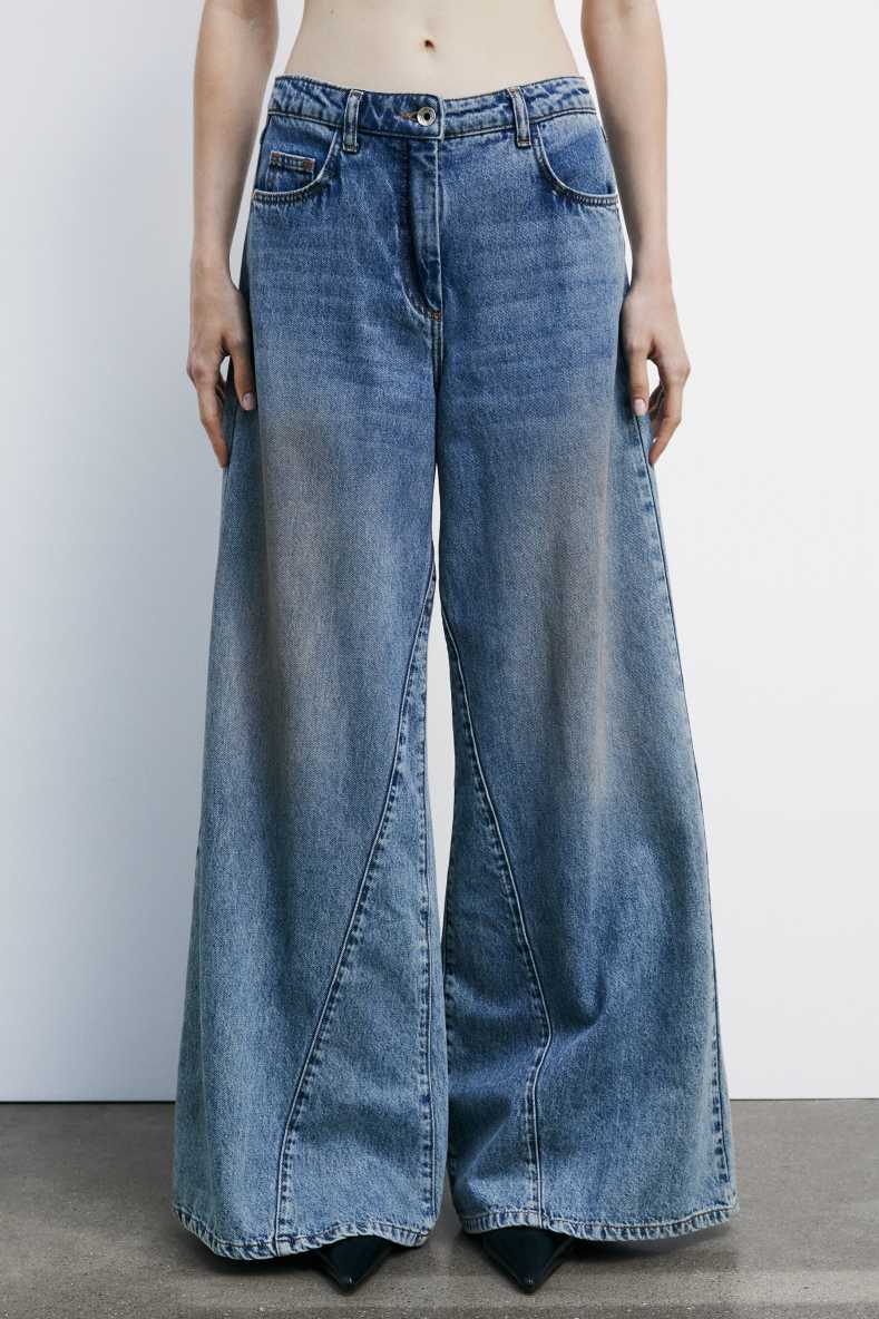 Low-waisted wide leg jeans, Blue, Patrizia Pepe