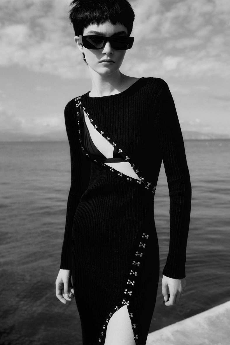 Strick-Midikleid Glam Rock, Schwarz, Patrizia Pepe