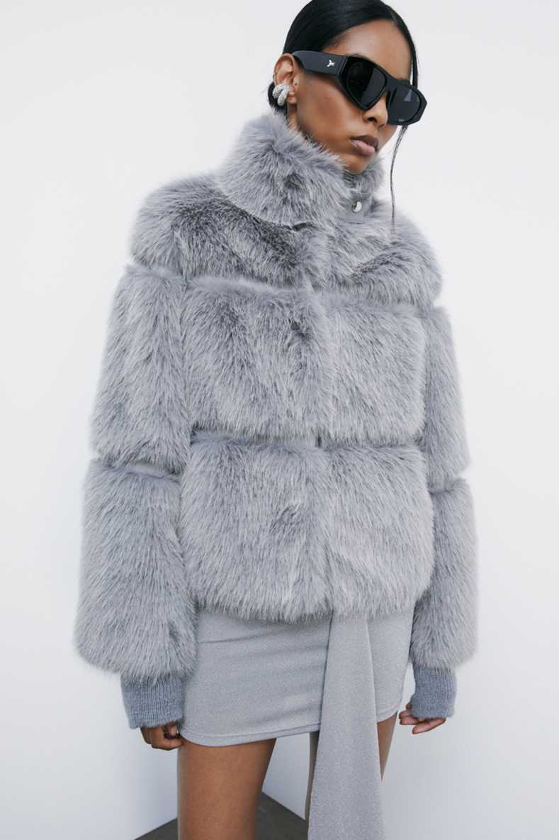Short fluffy jacket, Grey, Patrizia Pepe