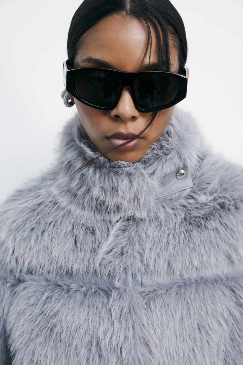 Short fluffy jacket, Grey, Patrizia Pepe