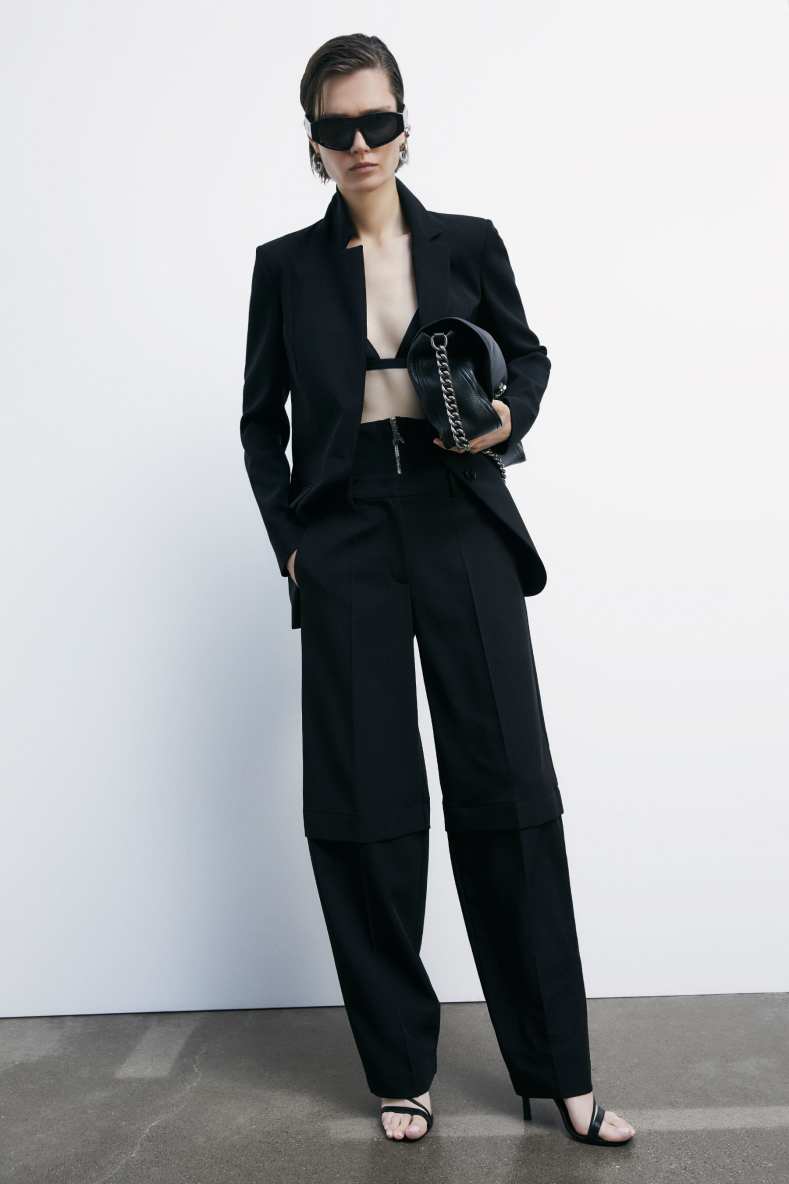 Baggy pants with corset, Black, Patrizia Pepe