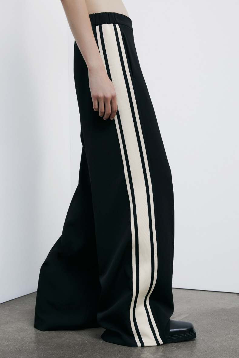 Wide Racing joggers, Black, Patrizia Pepe