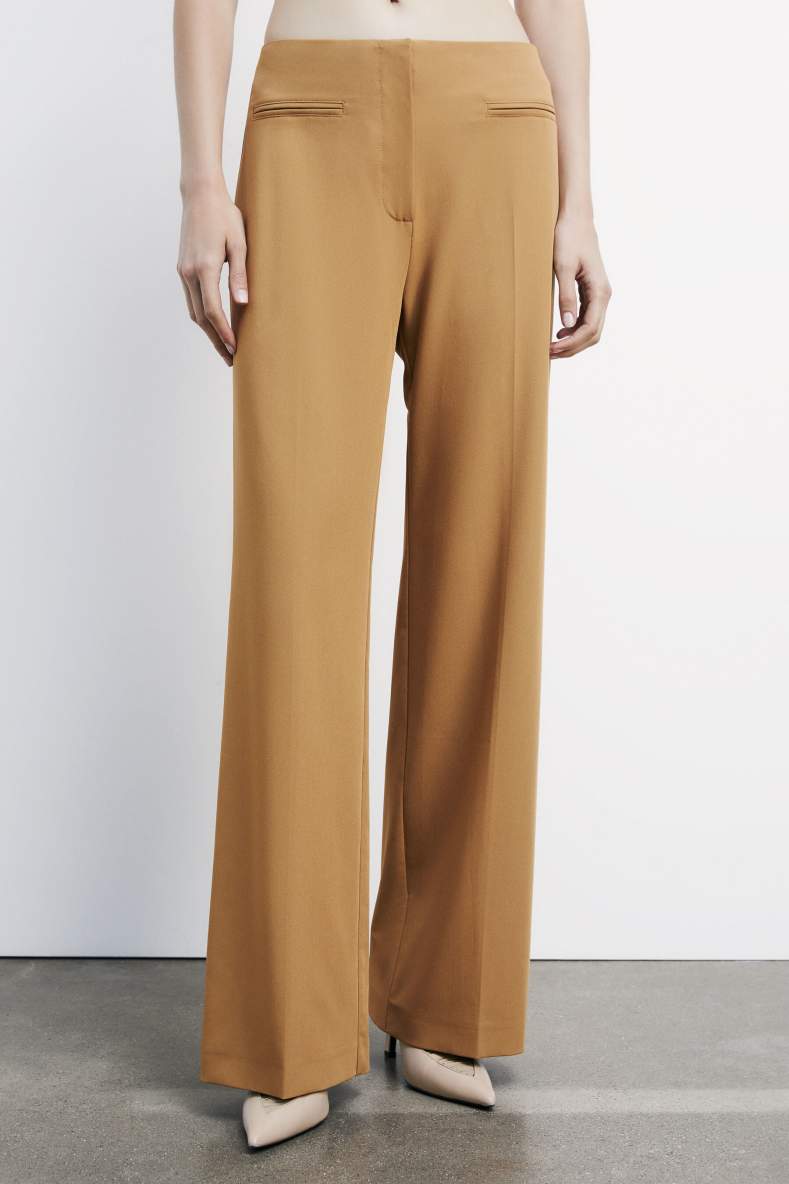 &quot;ESSENTIAL&quot; fluid pants, Beige, Patrizia Pepe