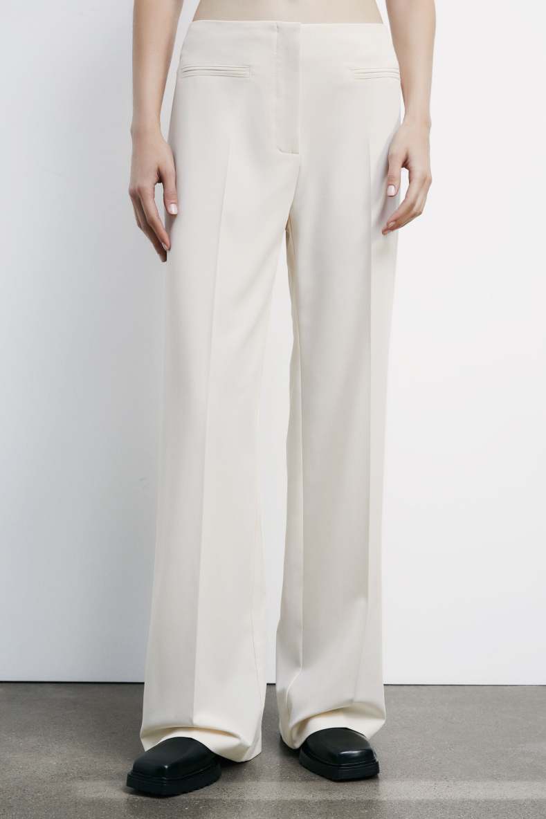 &quot;ESSENTIAL&quot; fluid pants, White, Patrizia Pepe