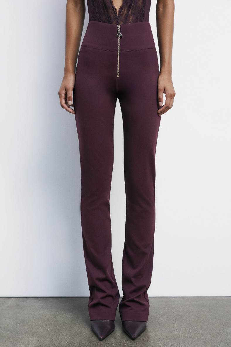 Stretch pants with Fly zipper, Bordeaux, Patrizia Pepe