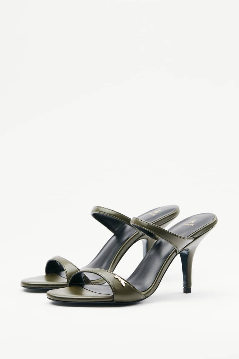 Minimal Shape glossy sandals, Green, Patrizia Pepe