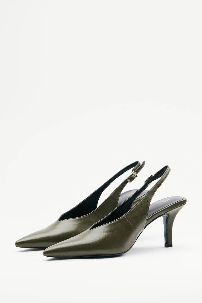 Minimal Shape slingbacks, Green, Patrizia Pepe