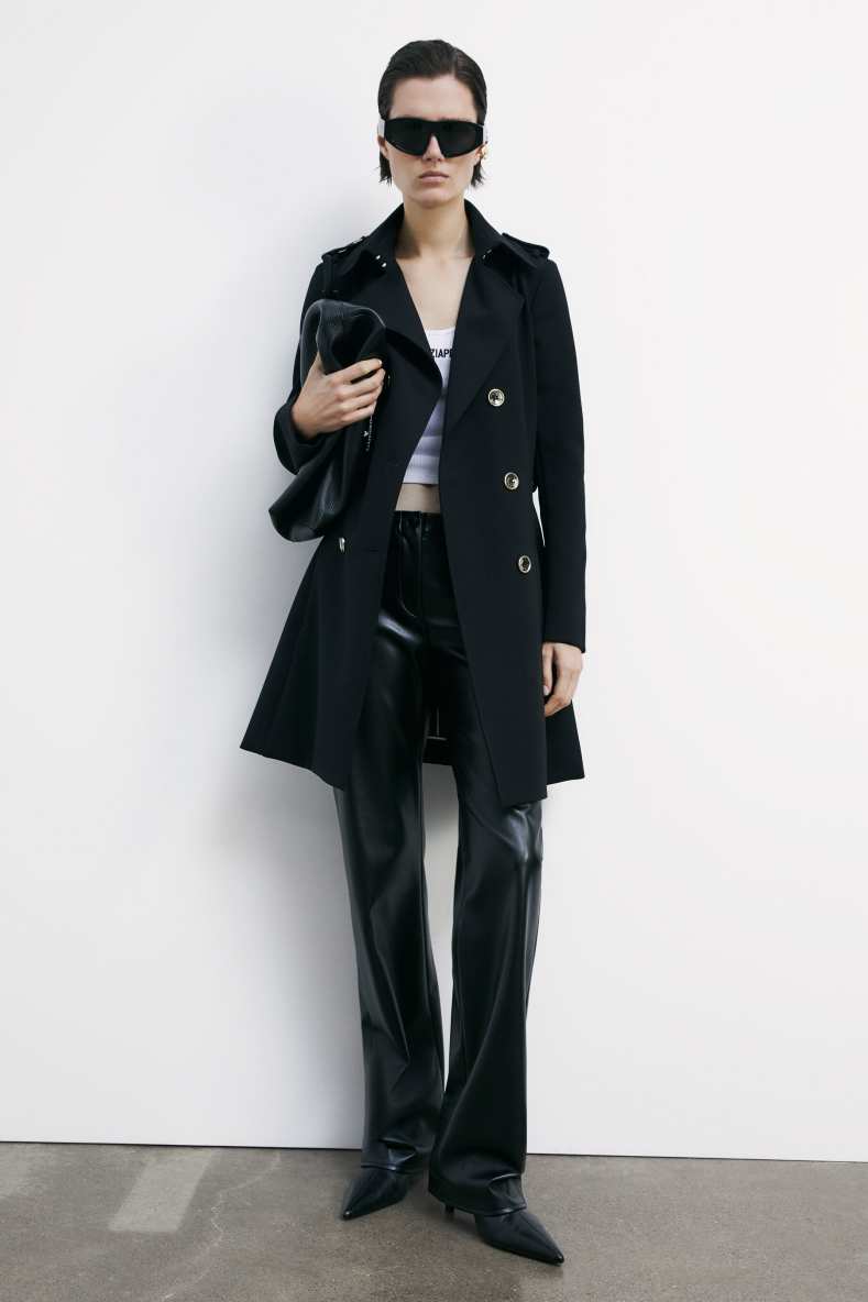 Trench, Black, Patrizia Pepe