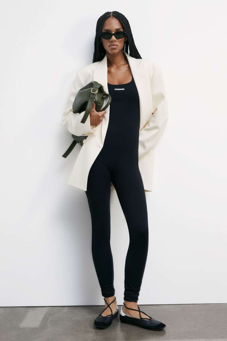 Slim jumpsuit in jersey, Black, Patrizia Pepe