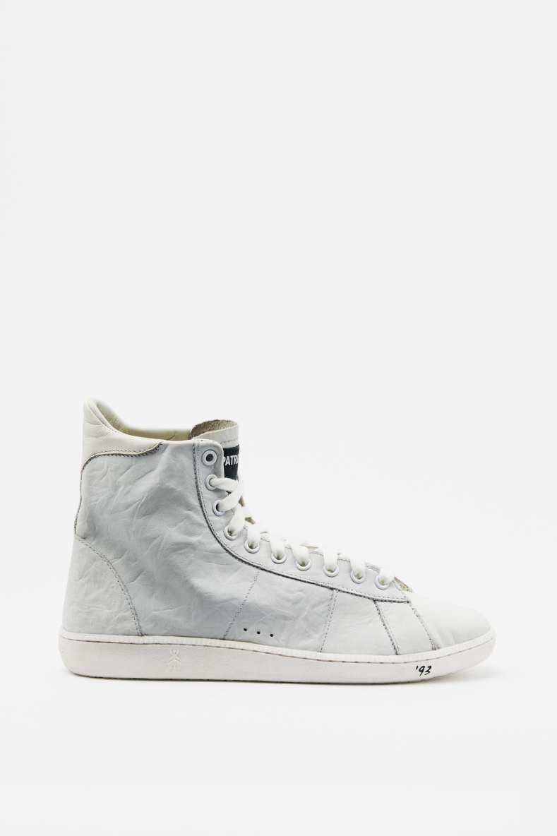 HI-SKIN &apos;93 crinkle leather sneakers, White, Patrizia Pepe