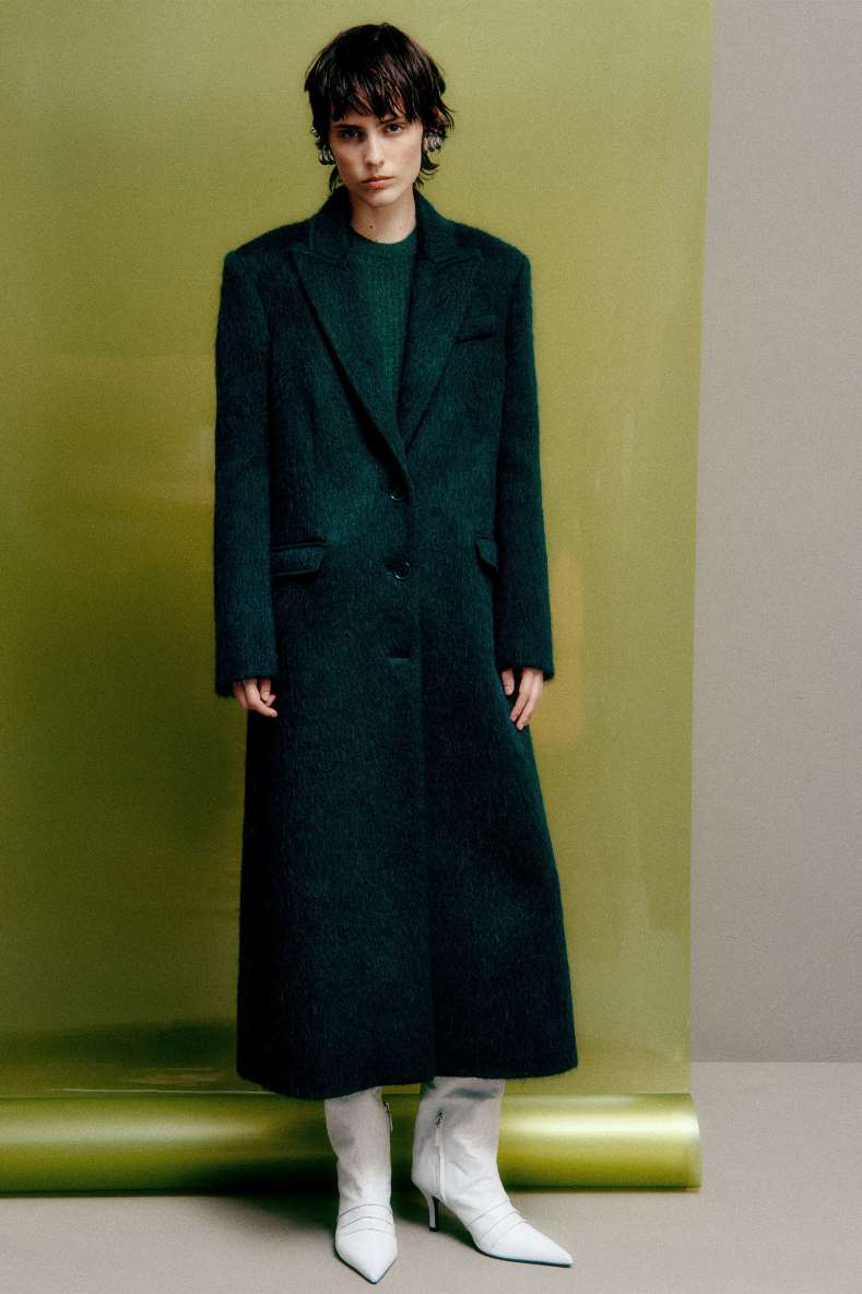 Soft long coat, Green, Patrizia Pepe