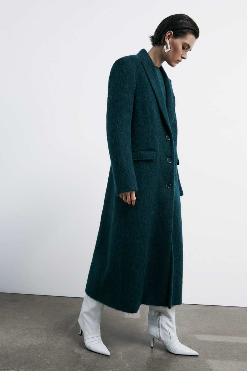 Soft long coat, Green, Patrizia Pepe
