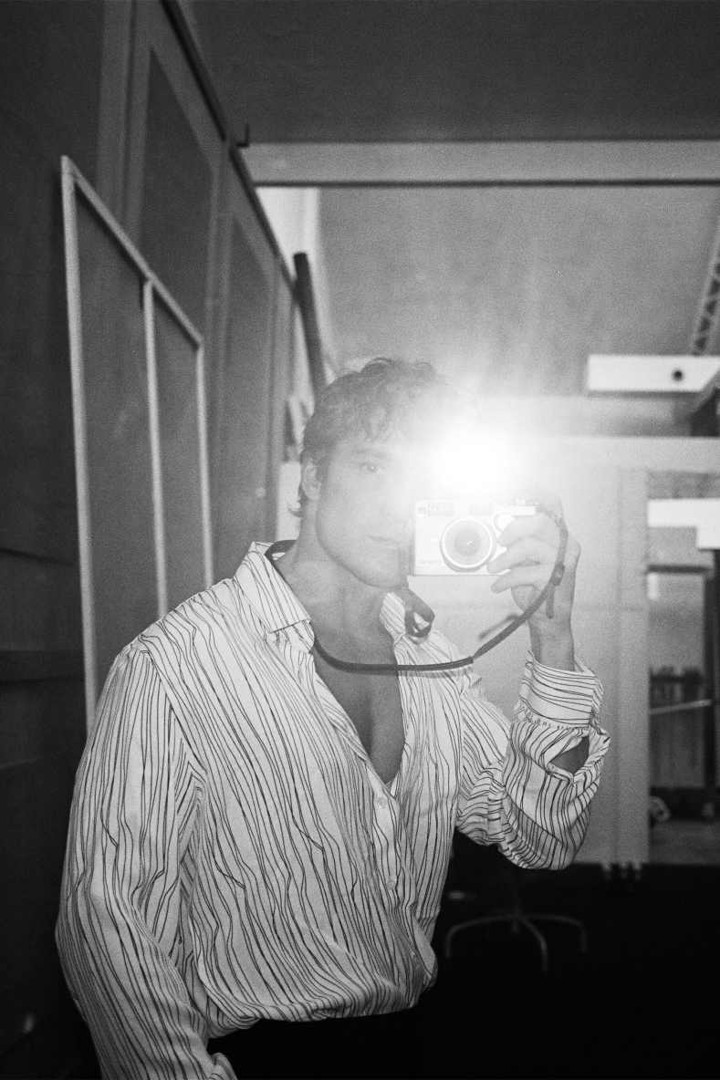 Flowing shirt with graphic viscose print, White, Patrizia Pepe