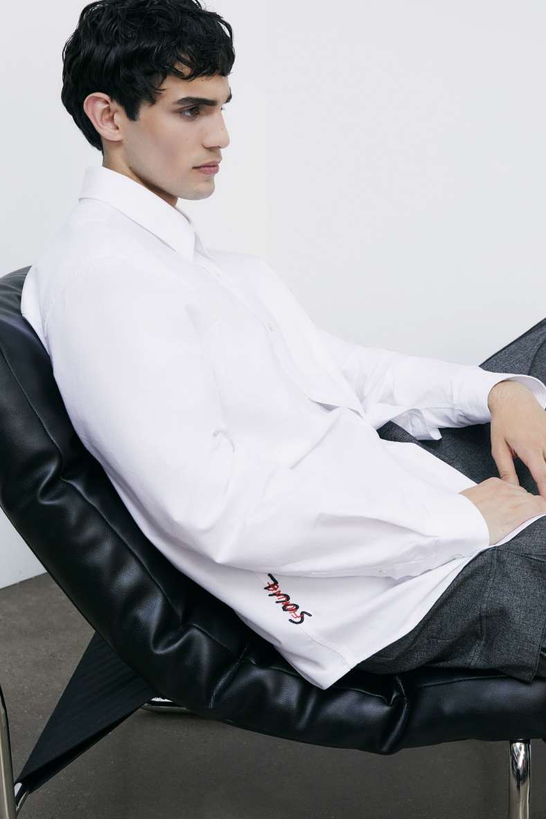 SOUL oversized cotton shirt, White, Patrizia Pepe