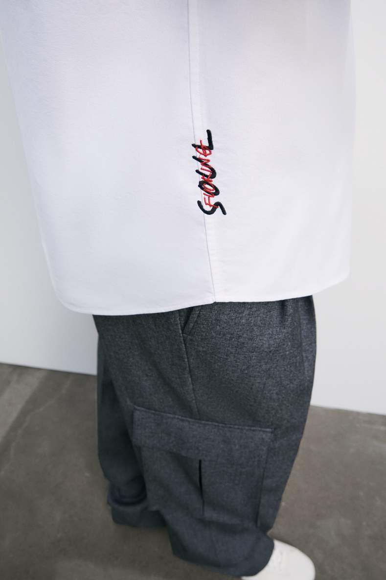 SOUL oversized cotton shirt, White, Patrizia Pepe