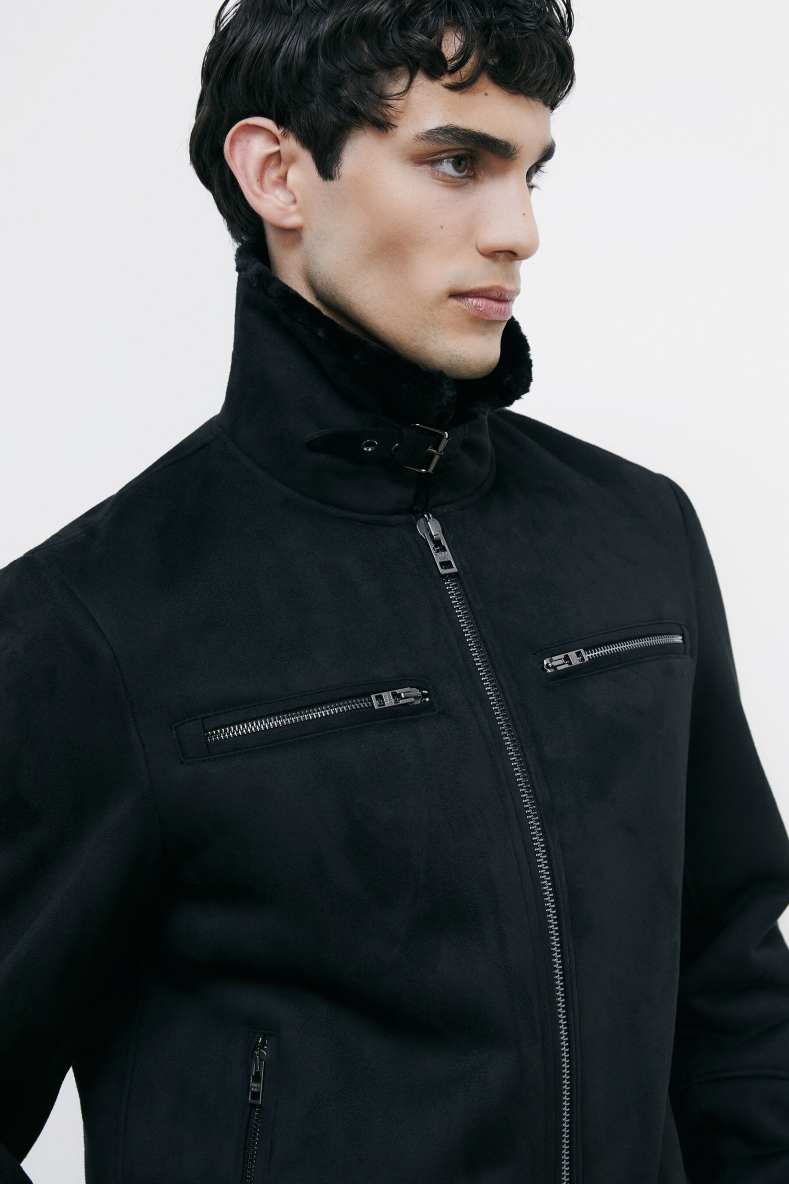 Padded jacket with soft collar, Black, Patrizia Pepe