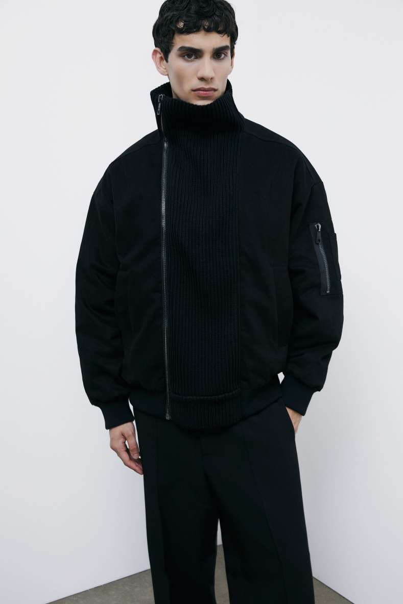 Bomber jacket over with double closure, Black, Patrizia Pepe