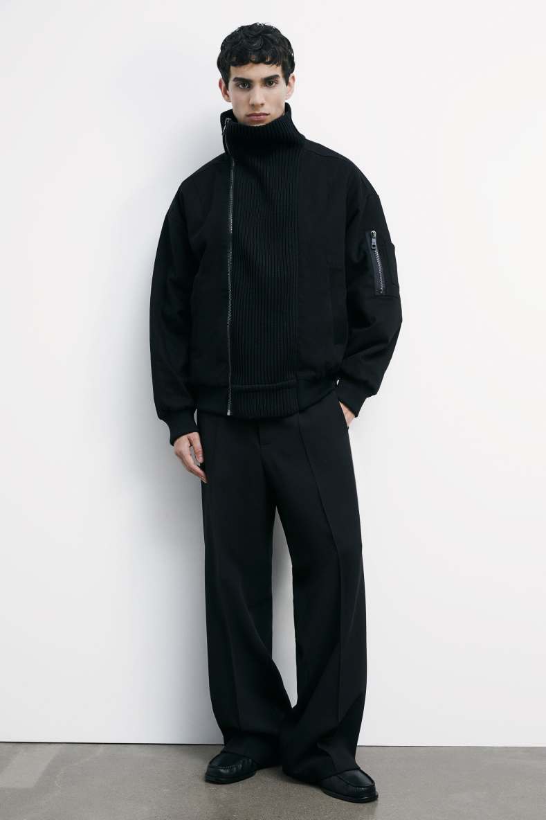 (IM)PERFECTION oversized pants in technical fabric, Black, Patrizia Pepe